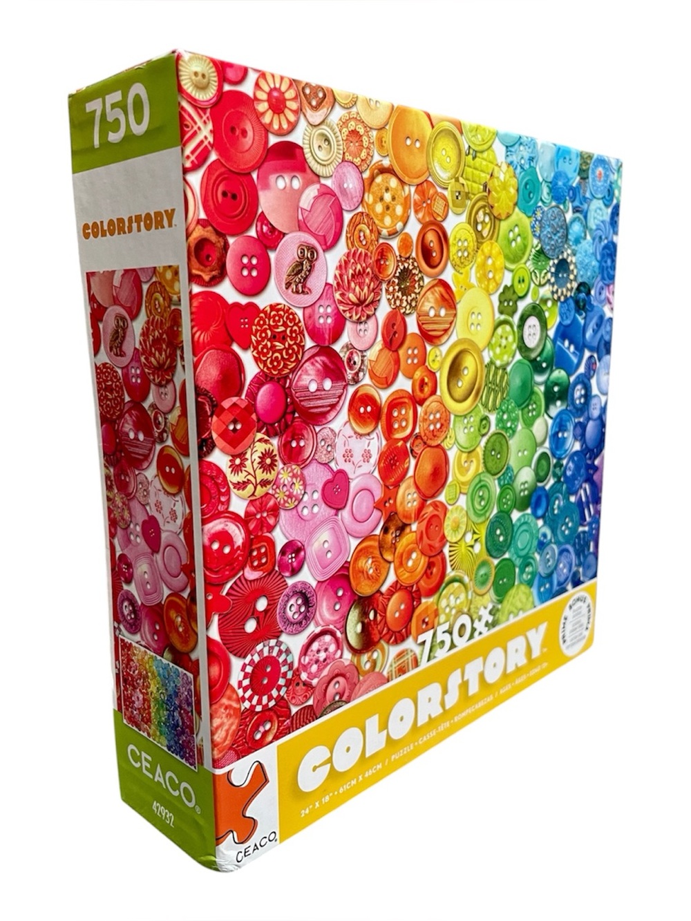 Ceaco Colorstory 750-Piece Button Rainbow Puzzle New in Sealed Box